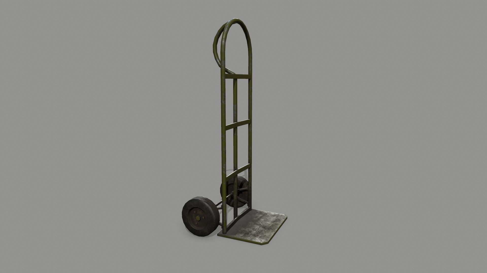 Trolley hand truck on wheels Low-poly 3D model_4
