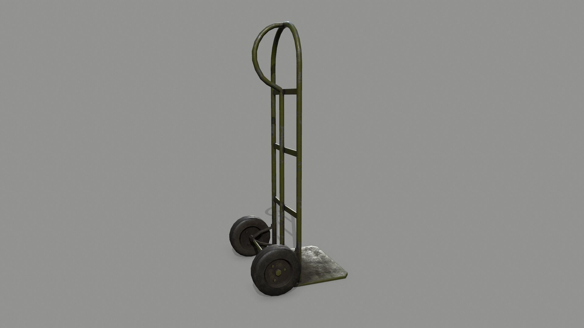 Trolley hand truck on wheels Low-poly 3D model_5