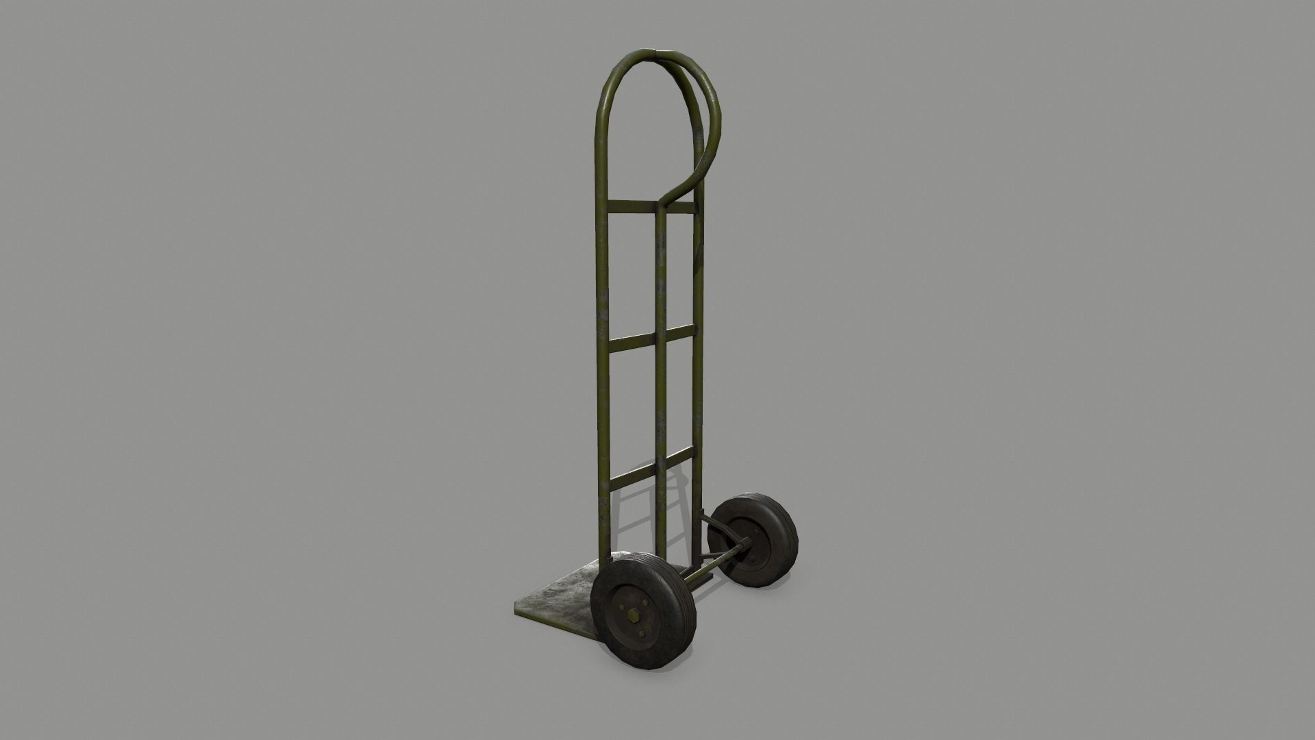 Trolley hand truck on wheels Low-poly 3D model_7