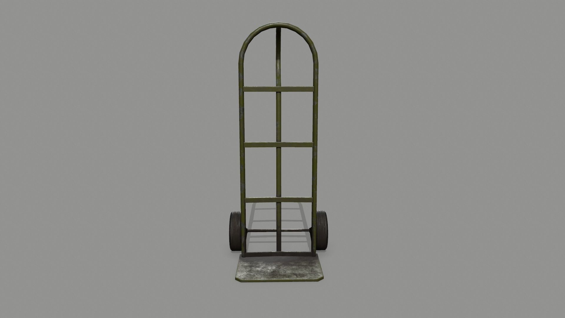Trolley hand truck on wheels Low-poly 3D model_3