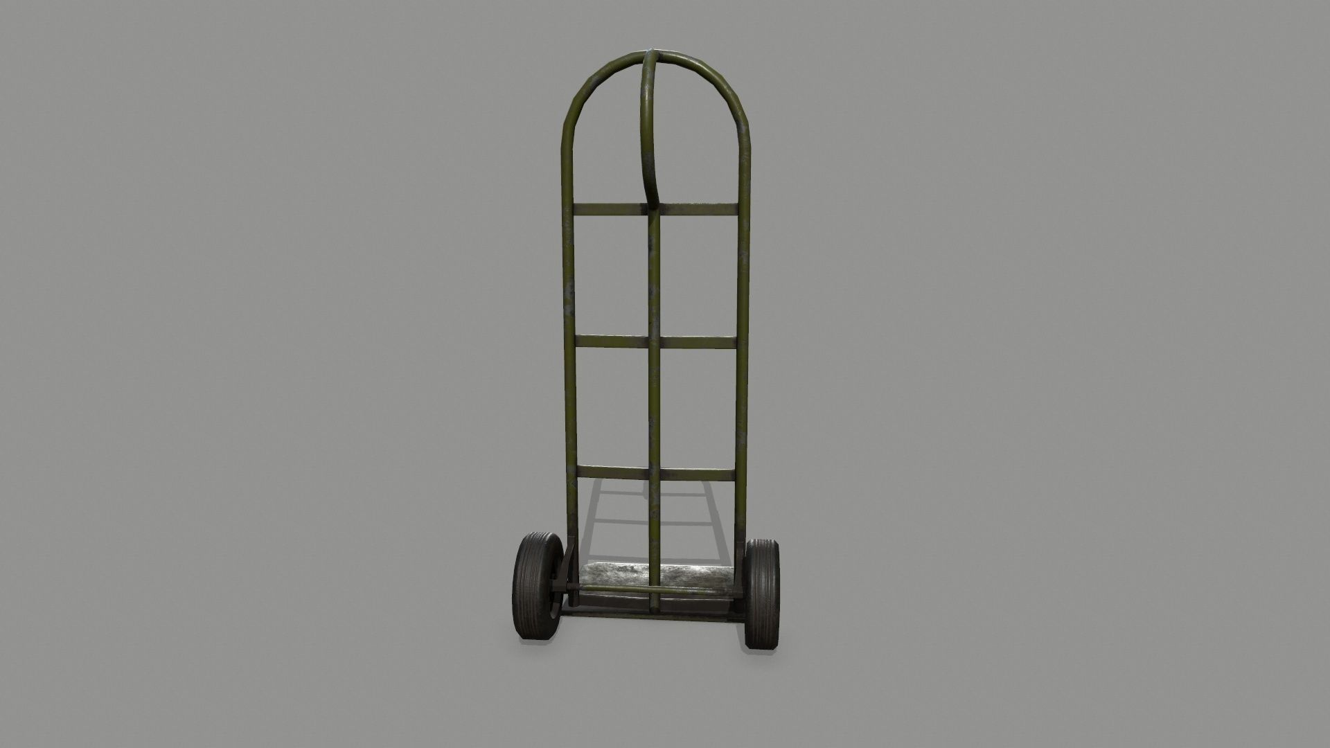 Trolley hand truck on wheels Low-poly 3D model_6