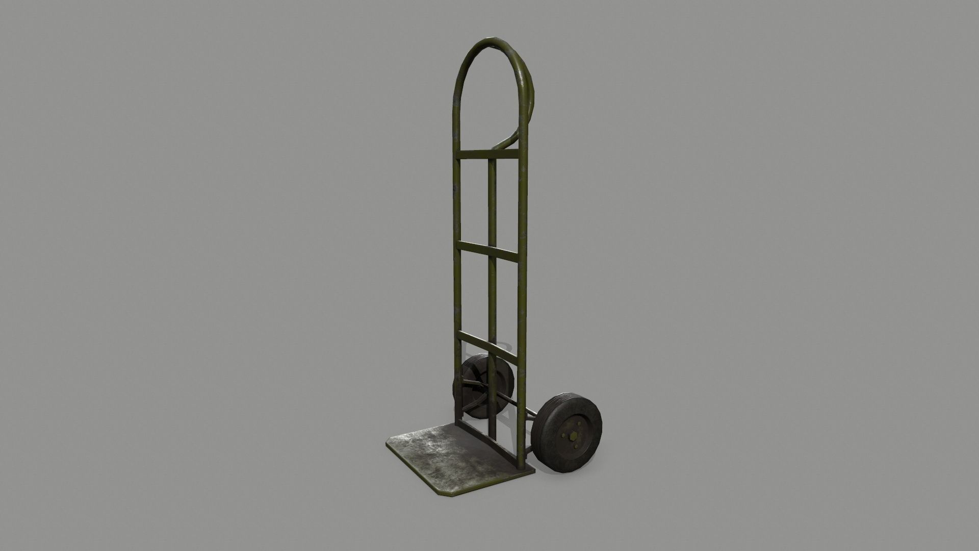Trolley hand truck on wheels Low-poly 3D model_2