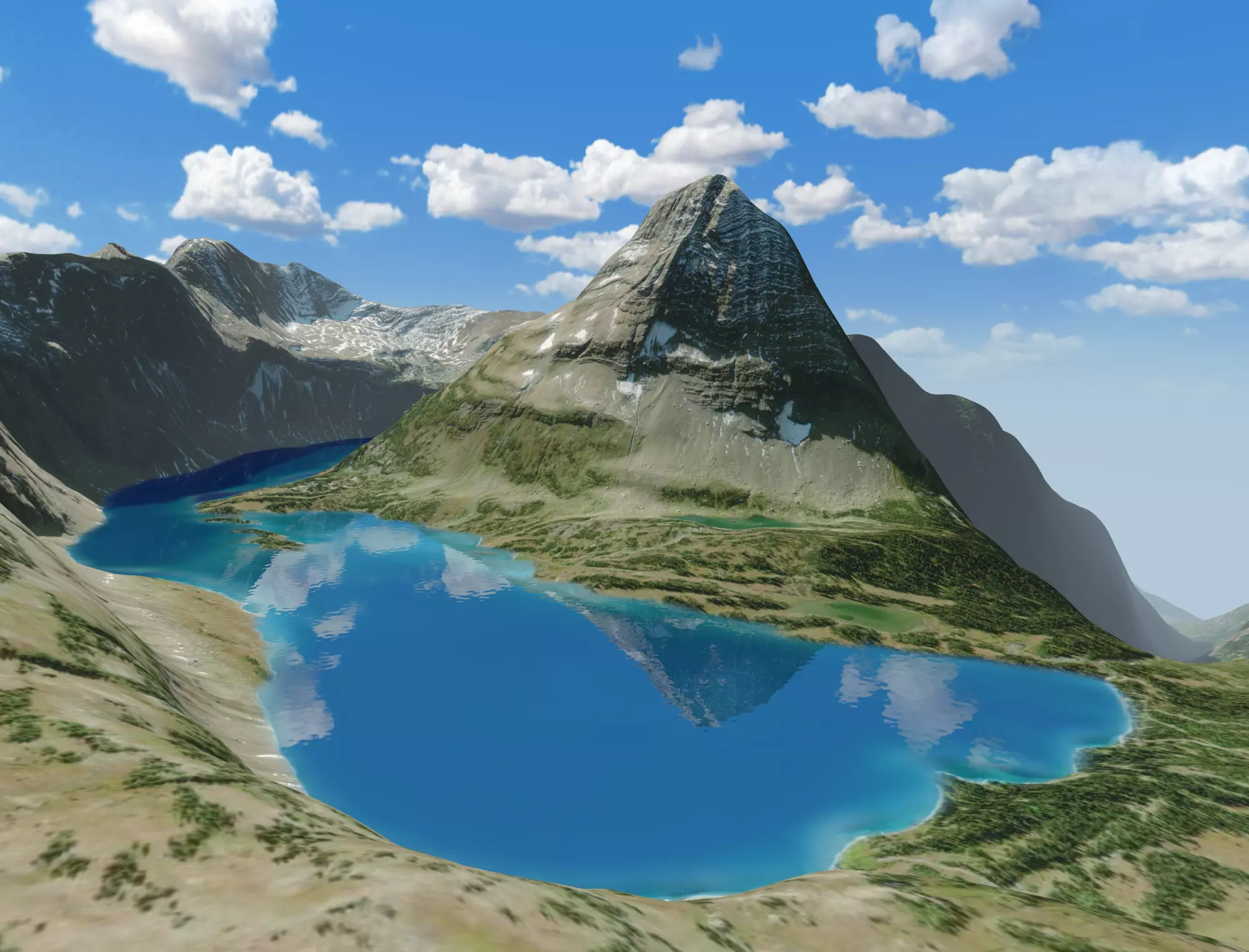 Glacier National Park Bearhat Mountain Lake 3D model