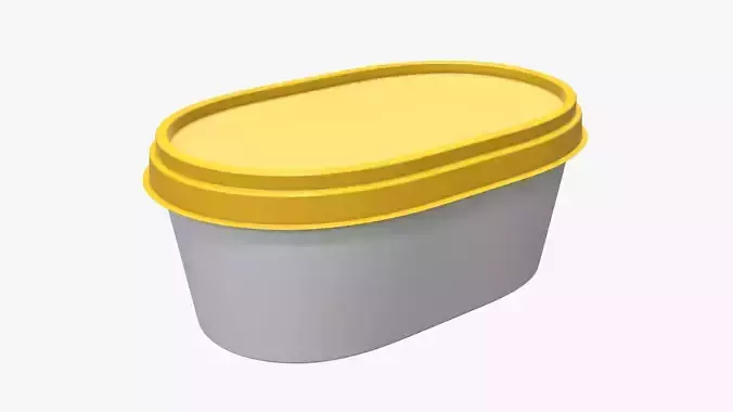 Margarin oval package 01 3D model