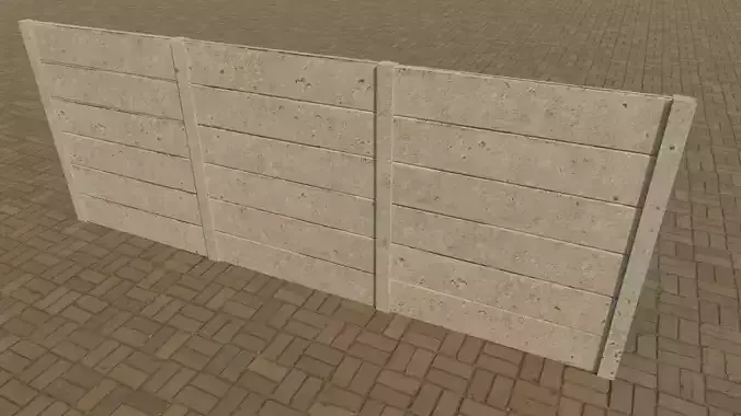 concrete wall Low-poly 3D model