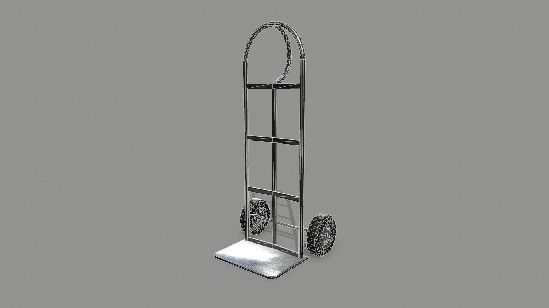 Trolley hand truck Low-poly 3D model_10