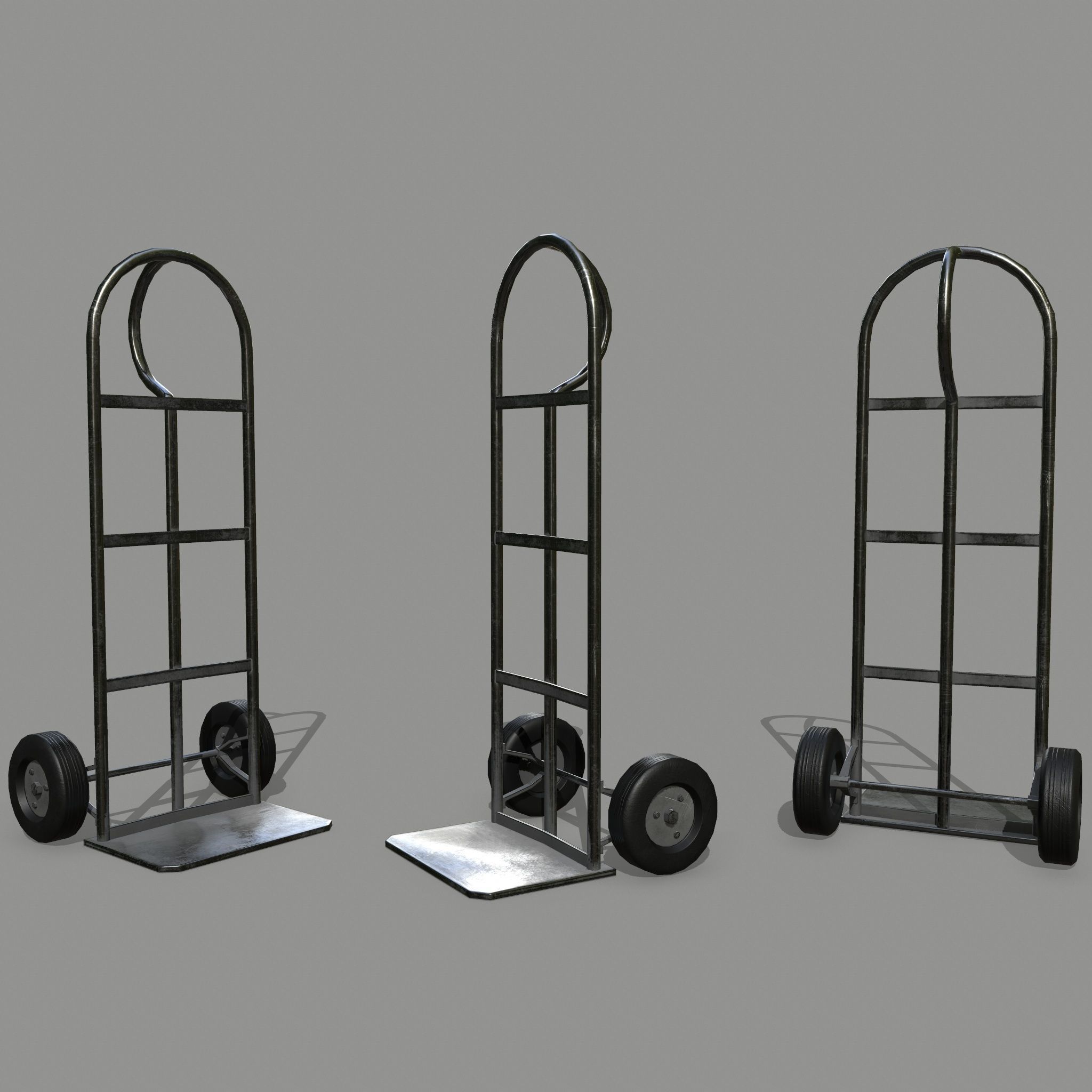 Trolley hand truck Low-poly 3D model_1