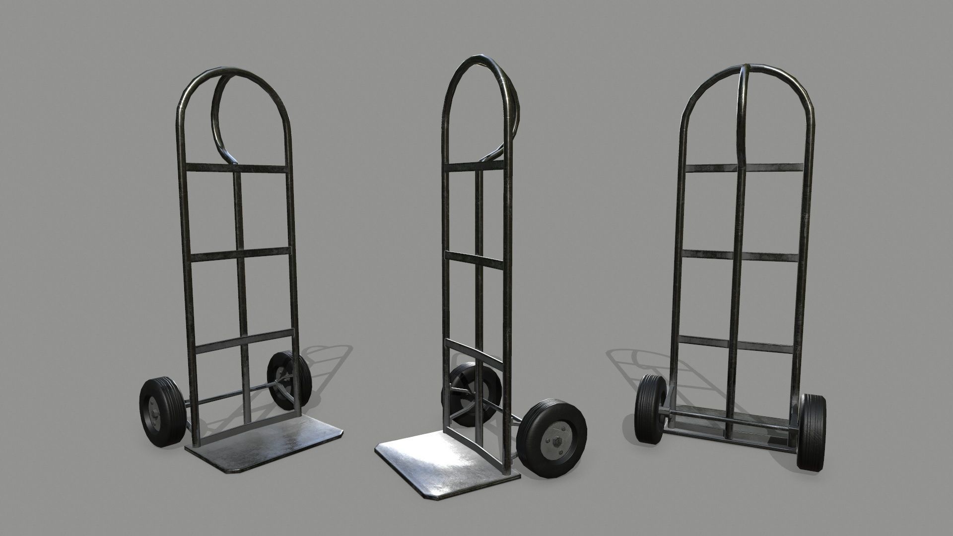 Trolley hand truck Low-poly 3D model_5