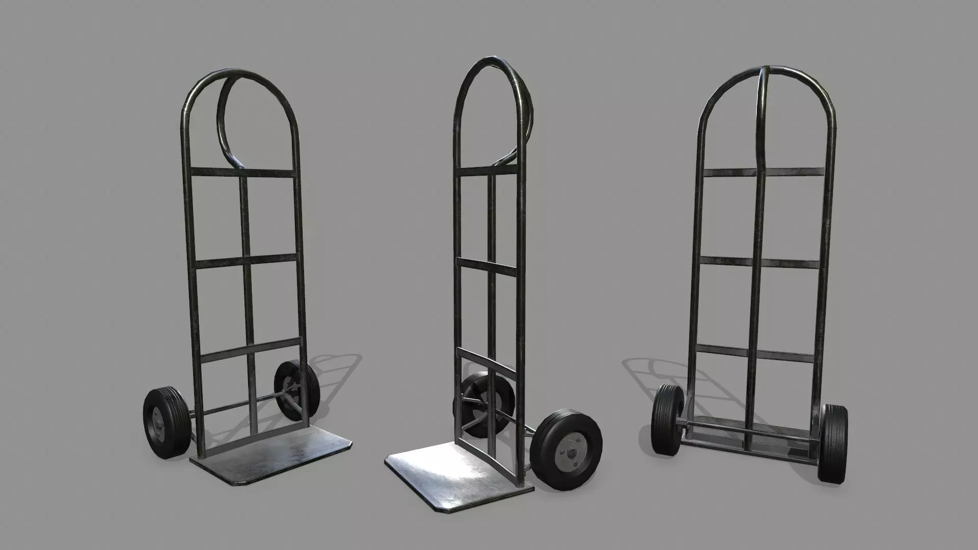 Trolley hand truck Low-poly 3D model_0