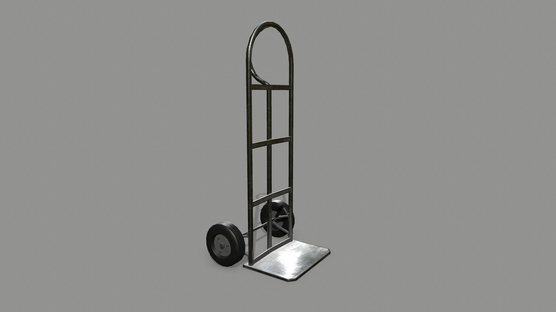Trolley hand truck Low-poly 3D model_4