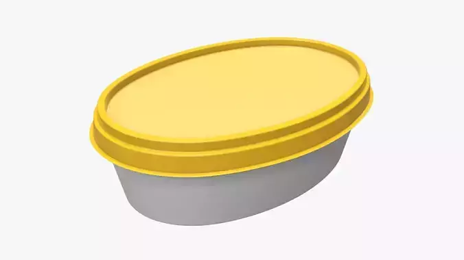Margarin oval package 02 3D model