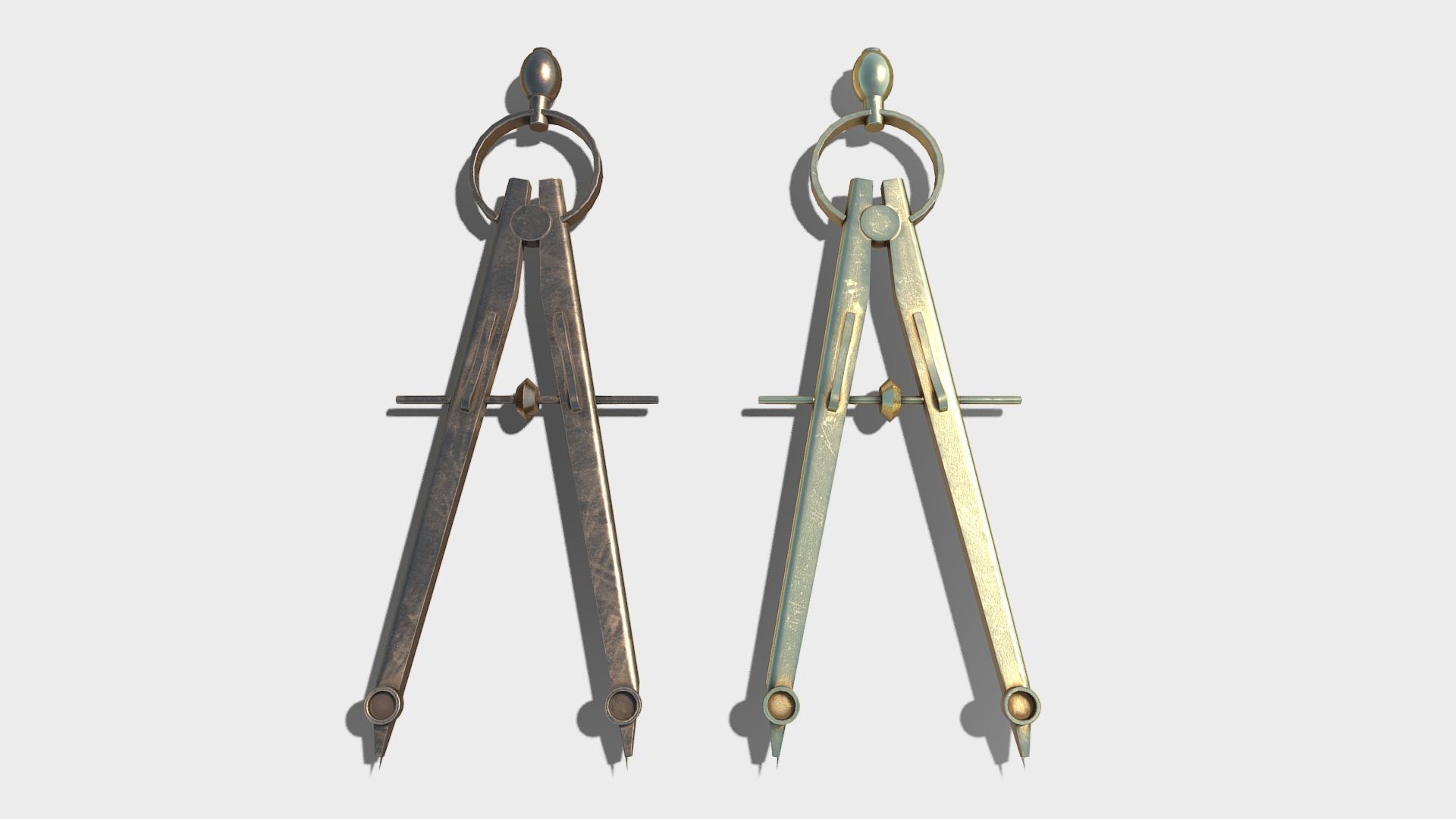  Drafting Compass Low-poly 3D model_1