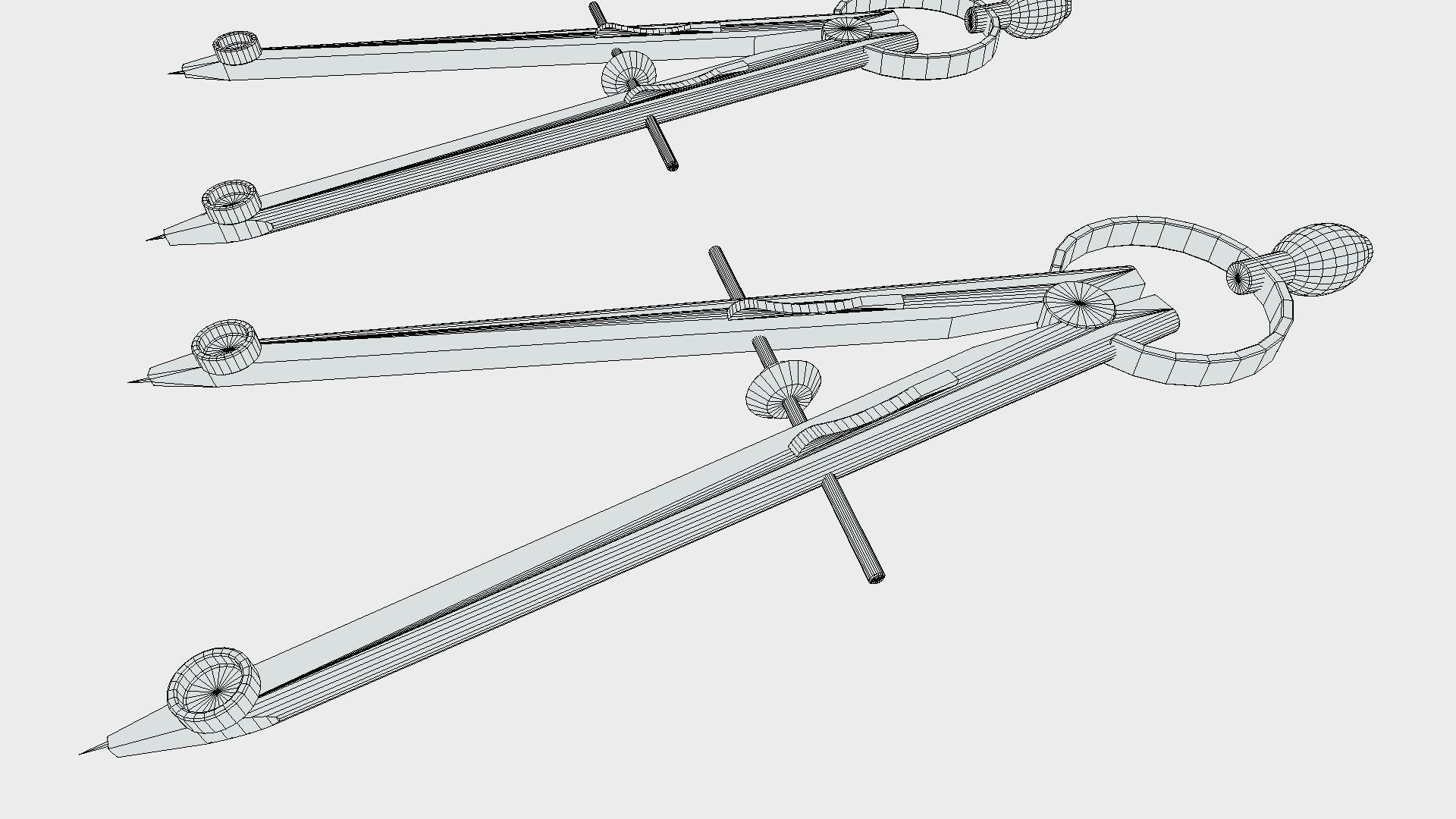  Drafting Compass Low-poly 3D model_4