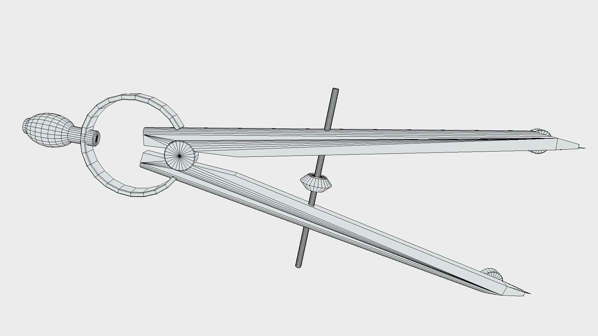  Drafting Compass Low-poly 3D model_5