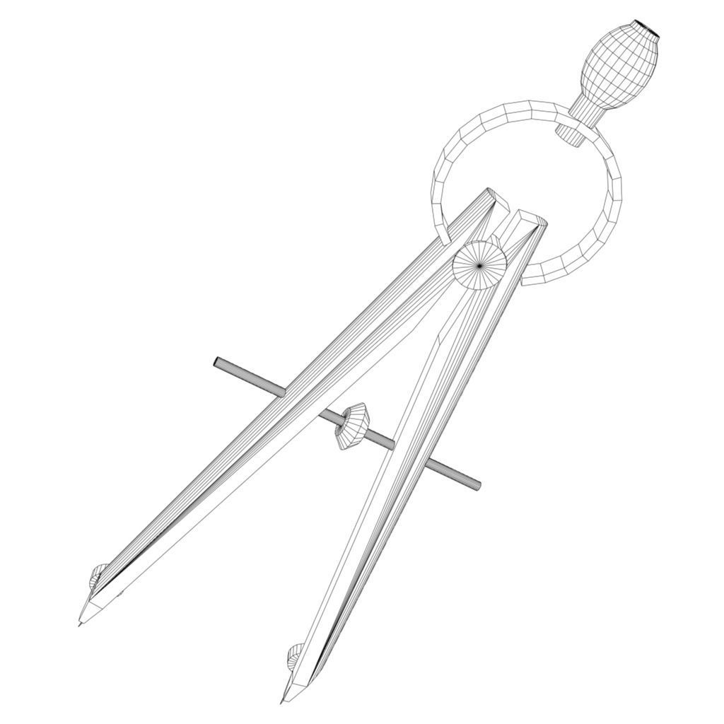  Drafting Compass Low-poly 3D model_11