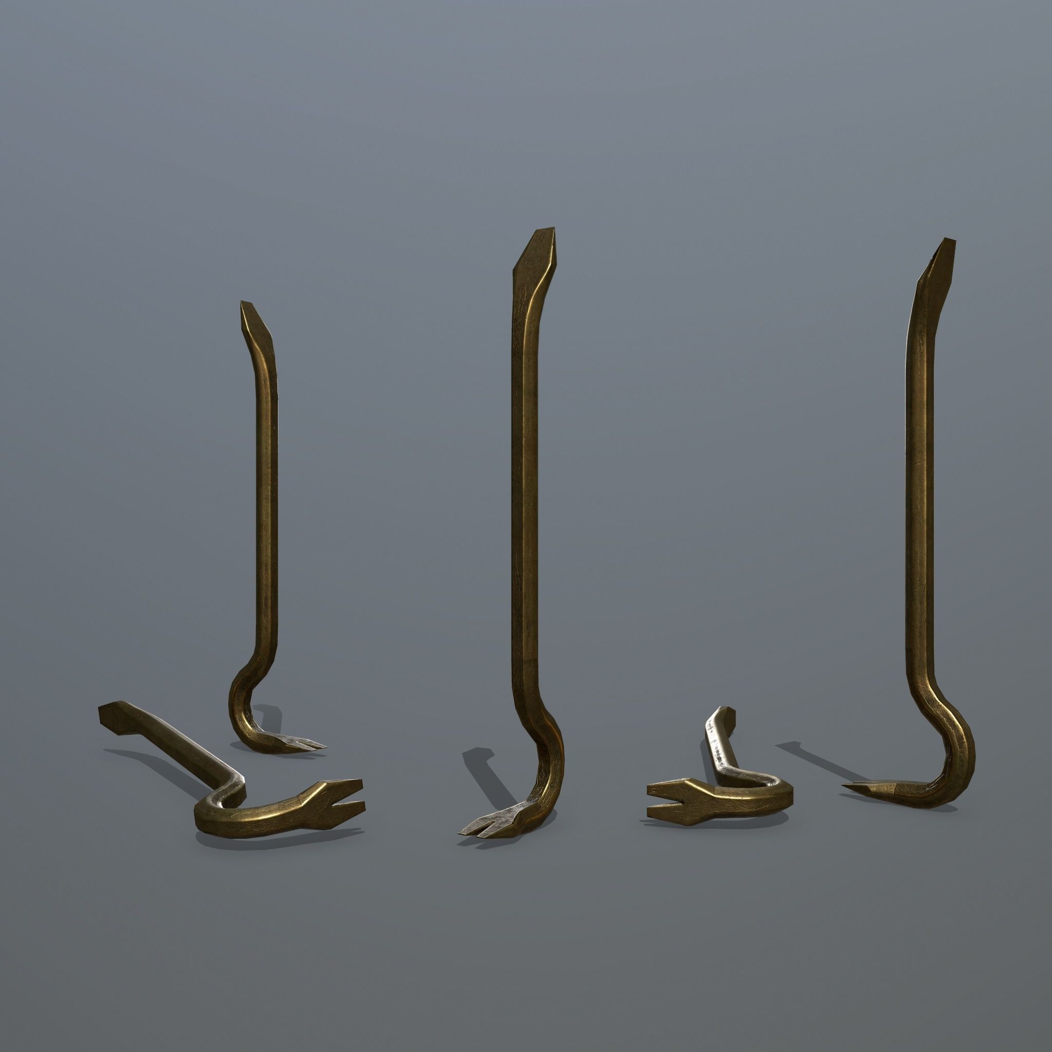 Crowbar hook Low-poly 3D model_1