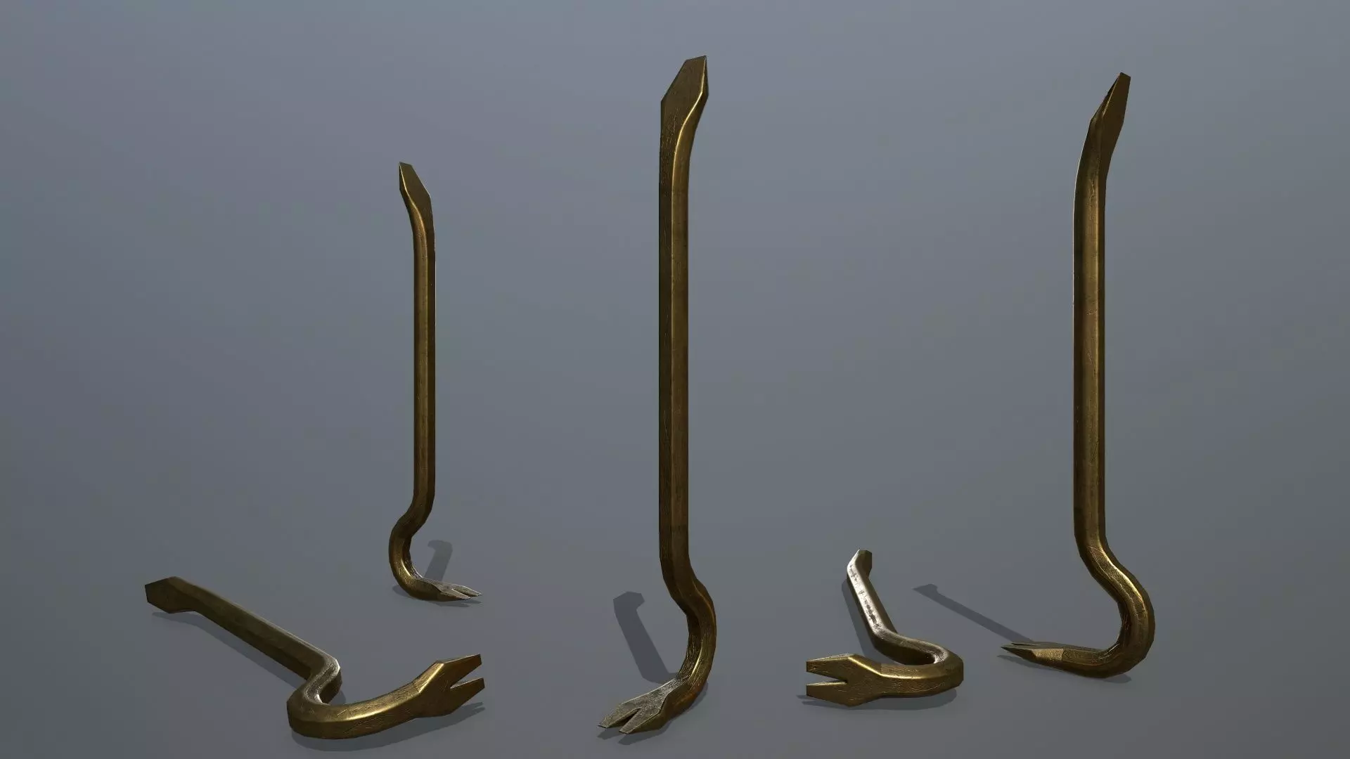 Crowbar hook Low-poly 3D model_0