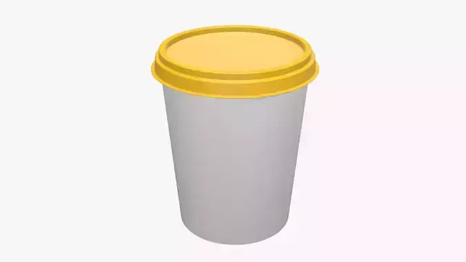 Sour cream plastic package 3D model