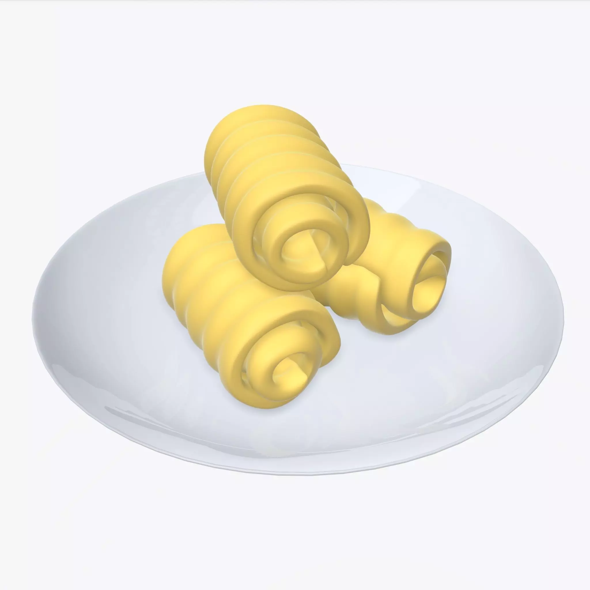 Butter on plate 3D model_0