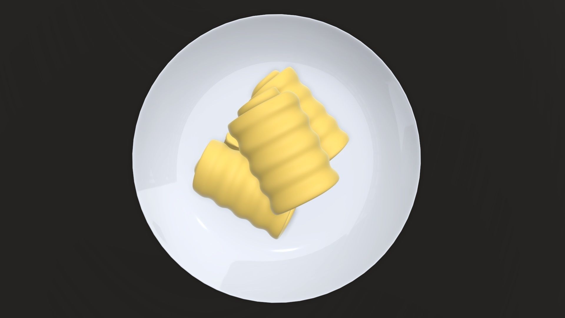 Butter on plate 3D model_5
