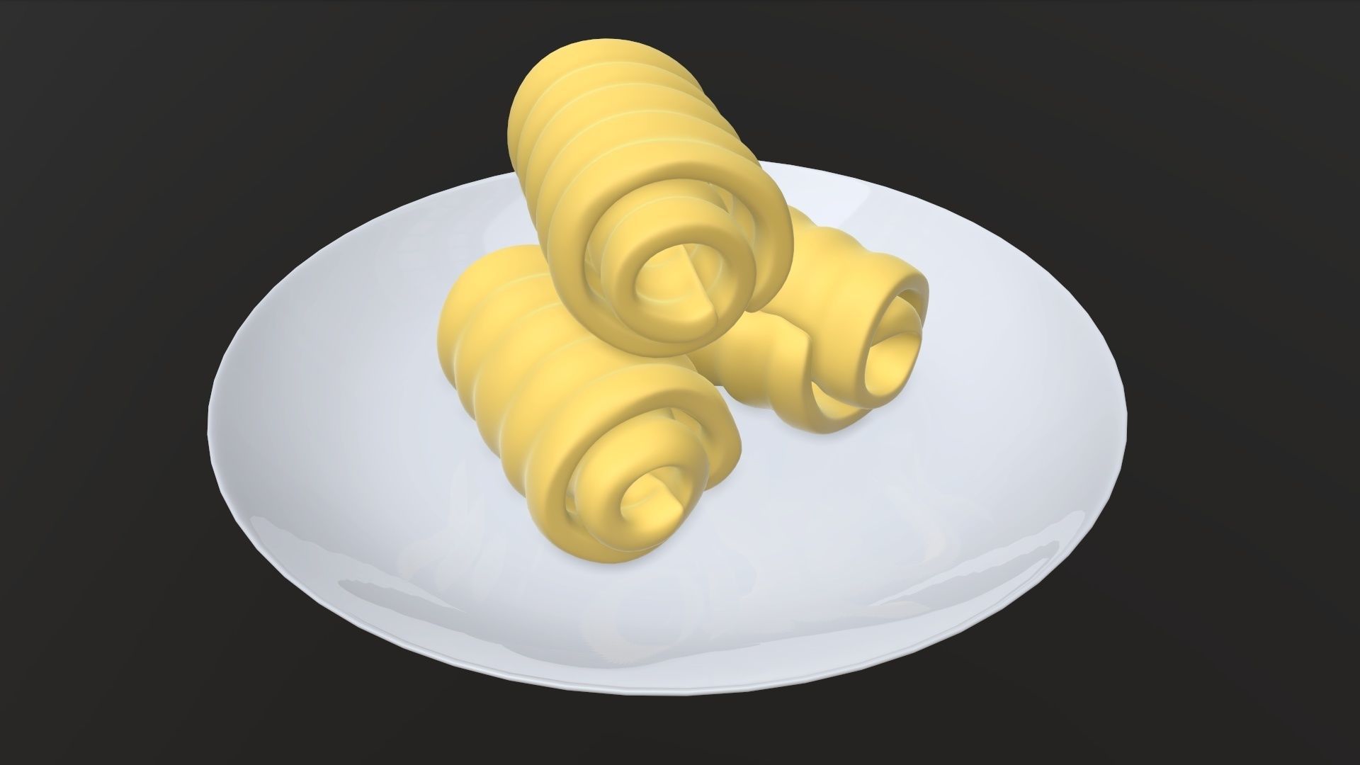 Butter on plate 3D model_1