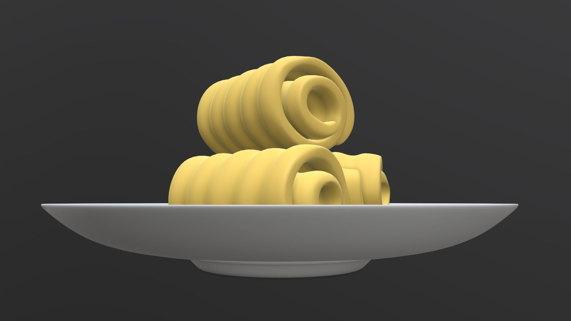 Butter on plate 3D model_4