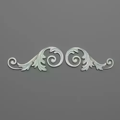 Onlay two decorative scrolls 3D print model