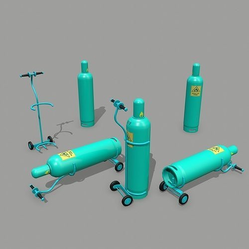 Propane Tank Low-poly 3D model 2