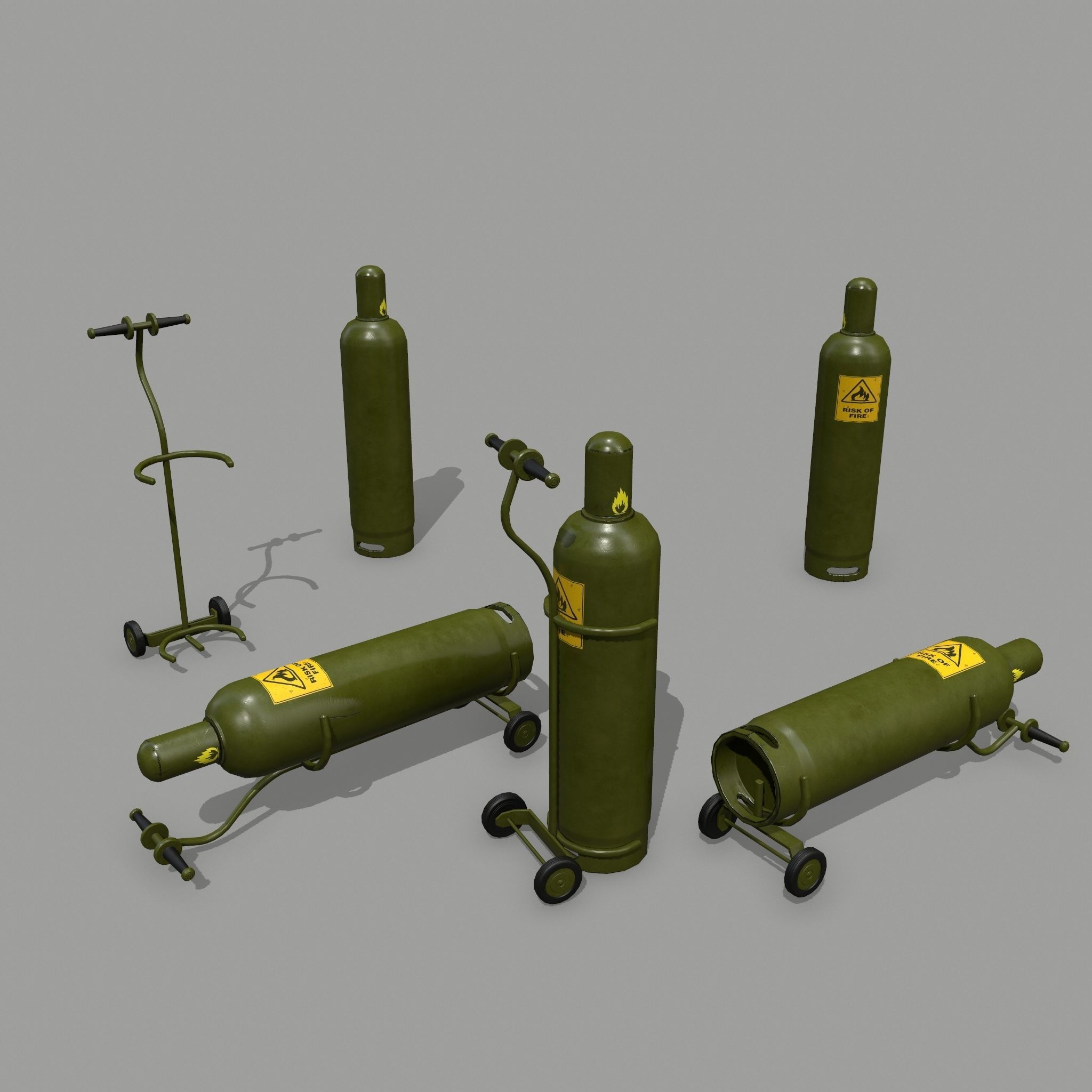 Propane Tank Low-poly 3D model_1