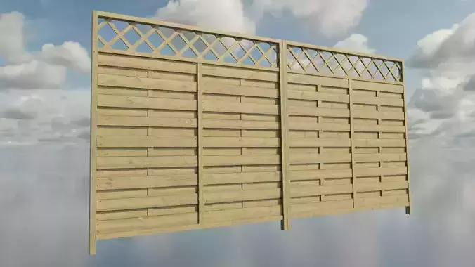 modular fence Low-poly 3D model