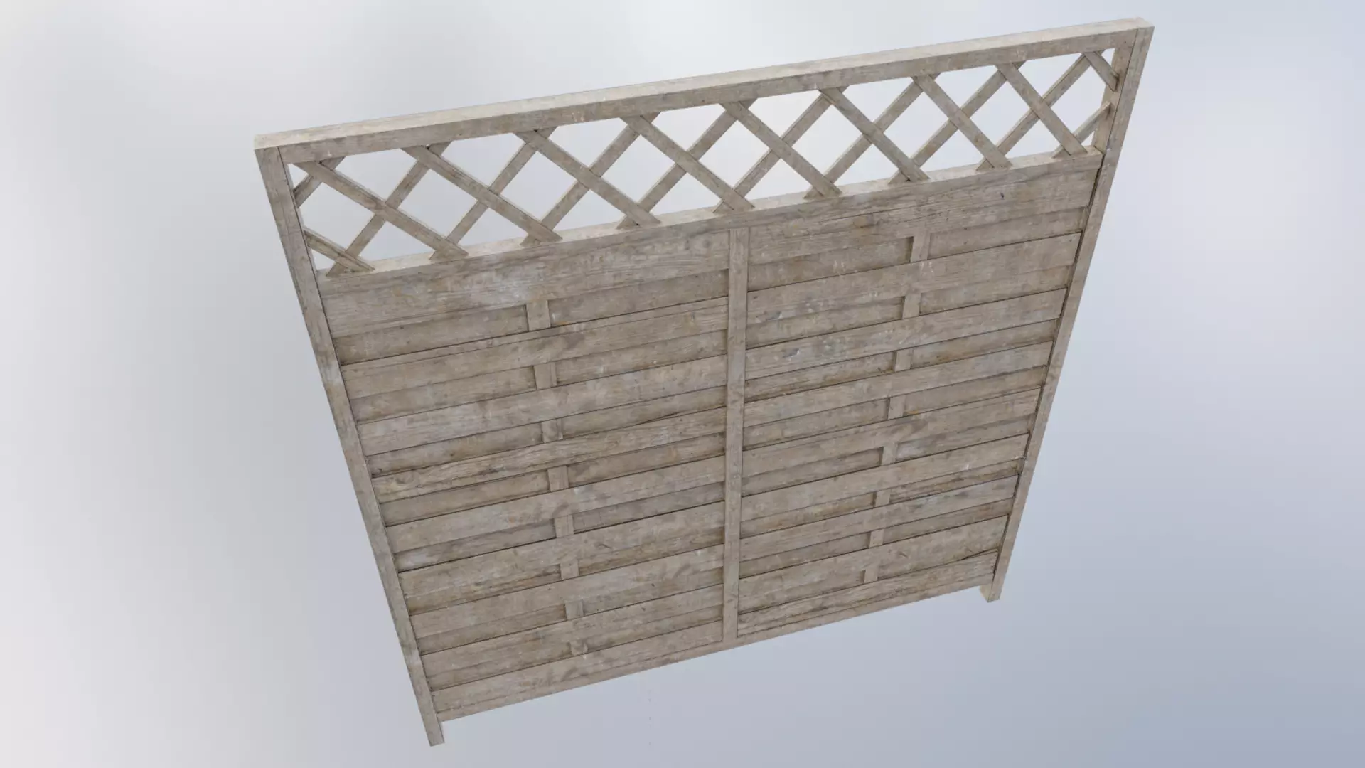 Modular Fence Low-poly 3D model_2