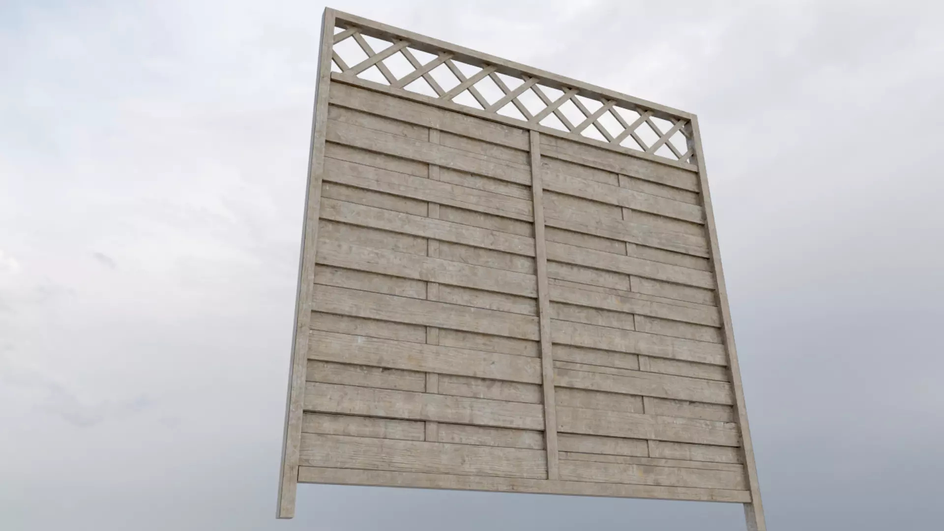 Modular Fence Low-poly 3D model_1