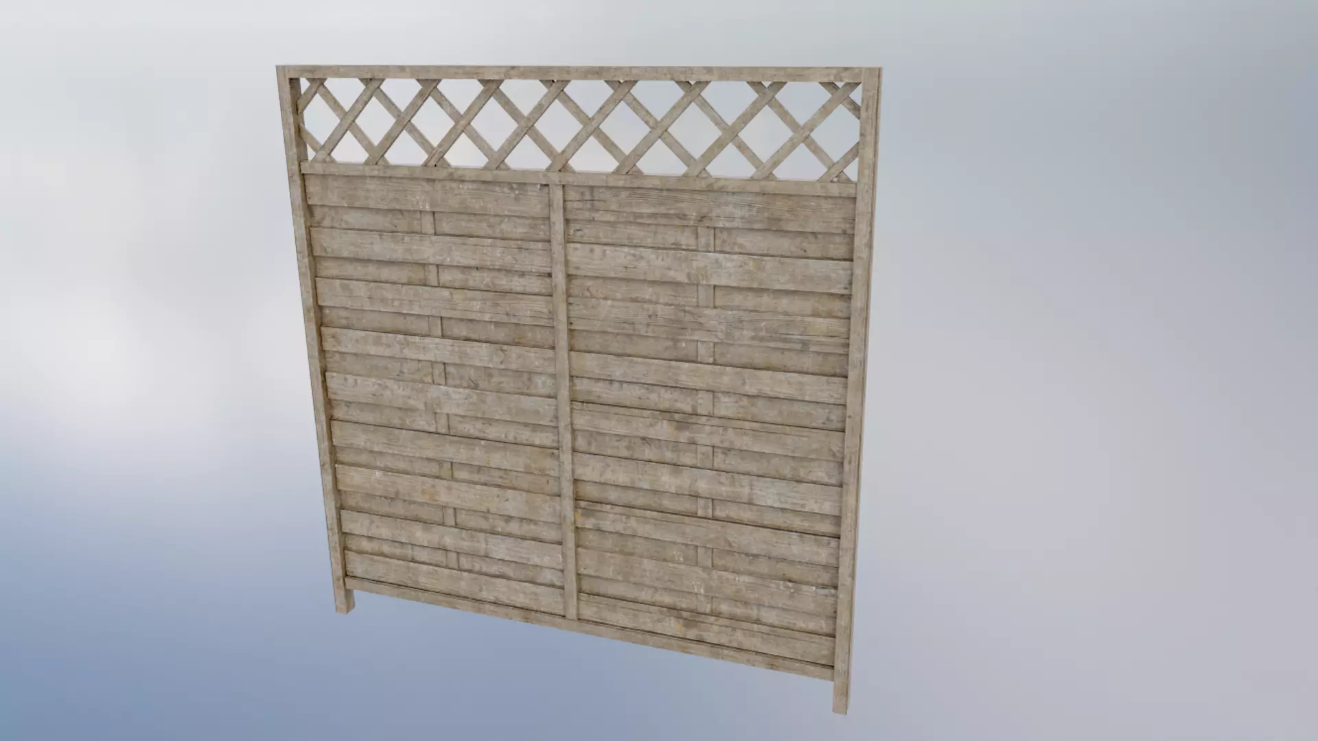 Modular Fence Low-poly 3D model_0