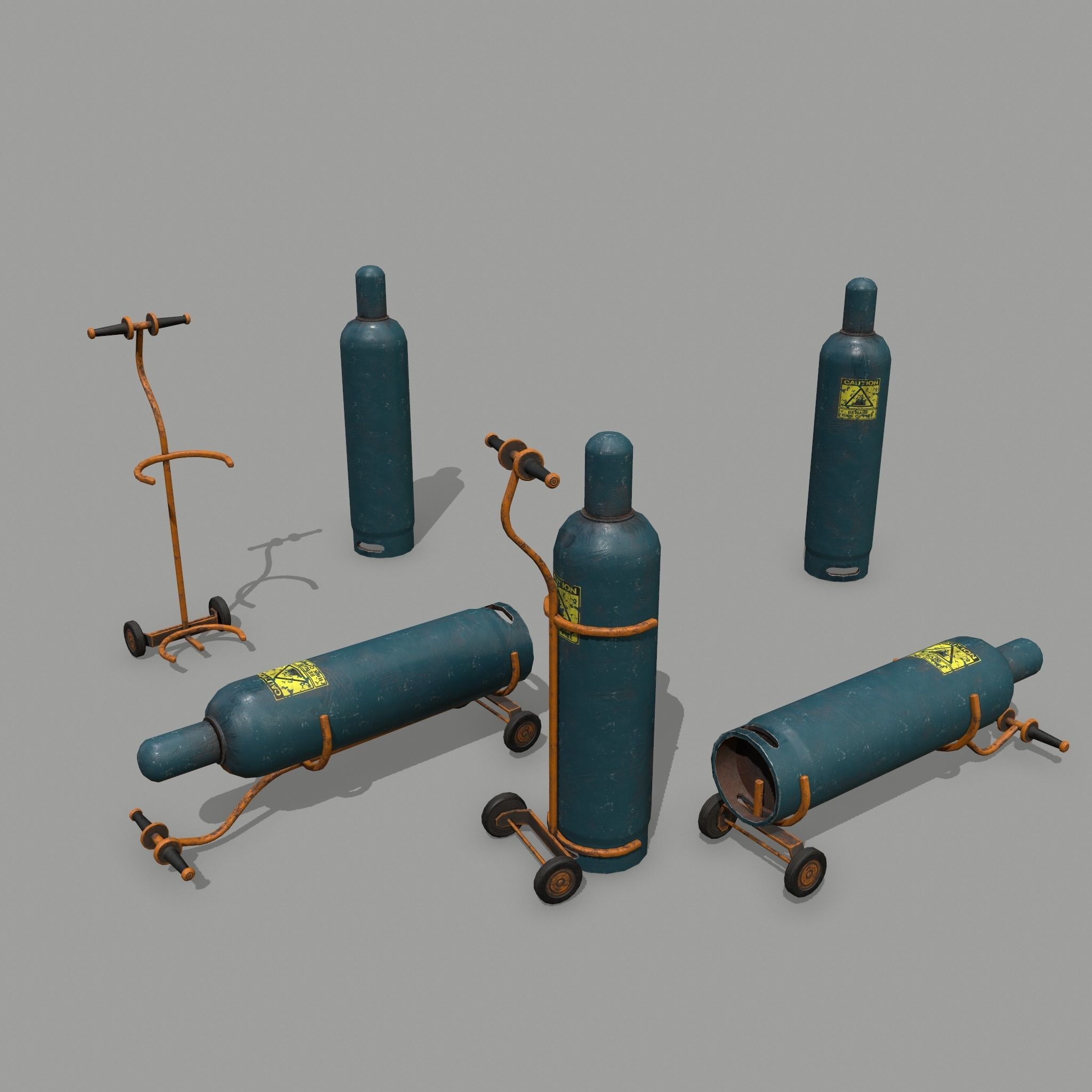 gas cylinder Low-poly 3D model_1