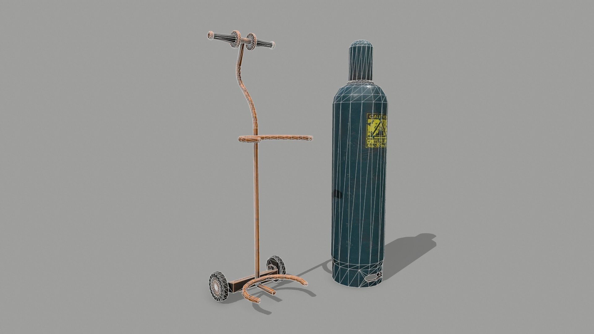 gas cylinder Low-poly 3D model_7