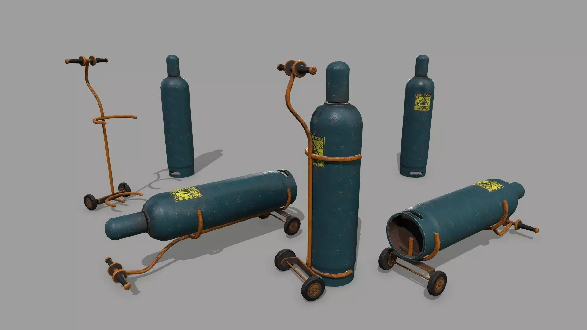 gas cylinder Low-poly 3D model_0