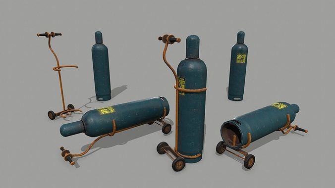 gas cylinder Low-poly 3D model