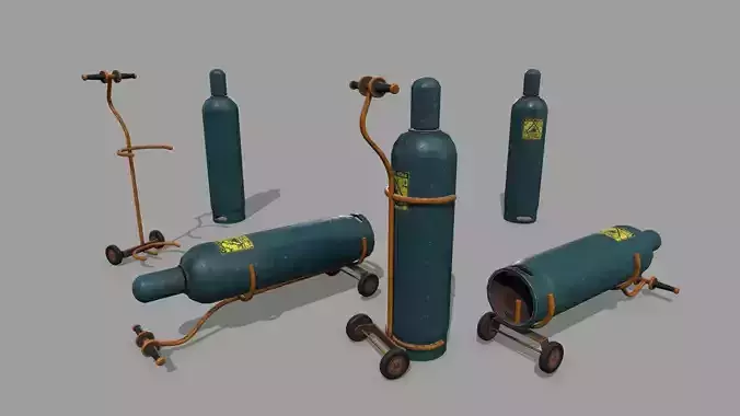 gas cylinder Low-poly 3D model