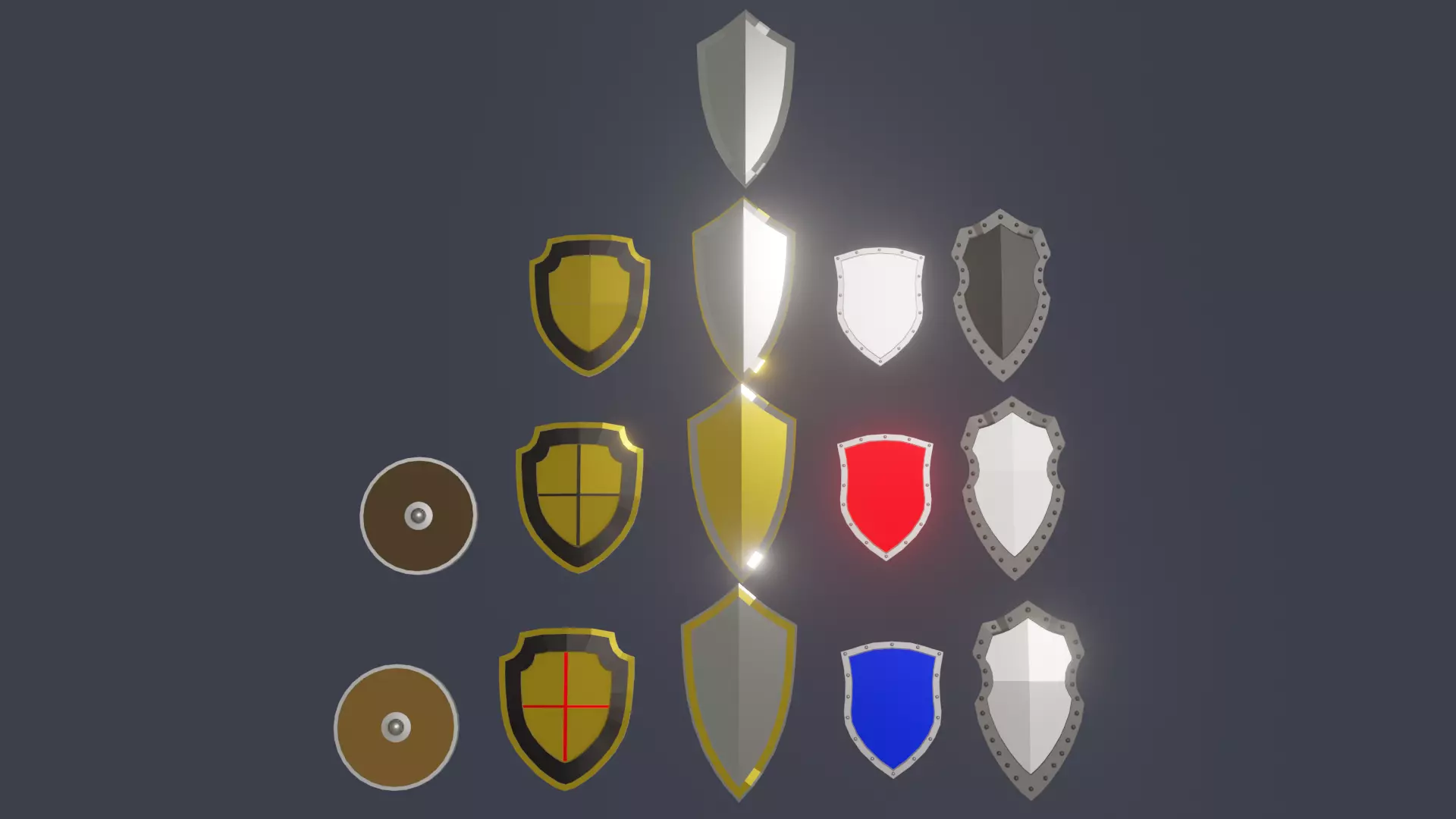 Shield Pack 1 Free low-poly 3D model
