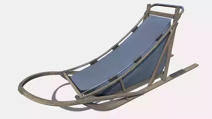 husky sledge Low-poly 3D model