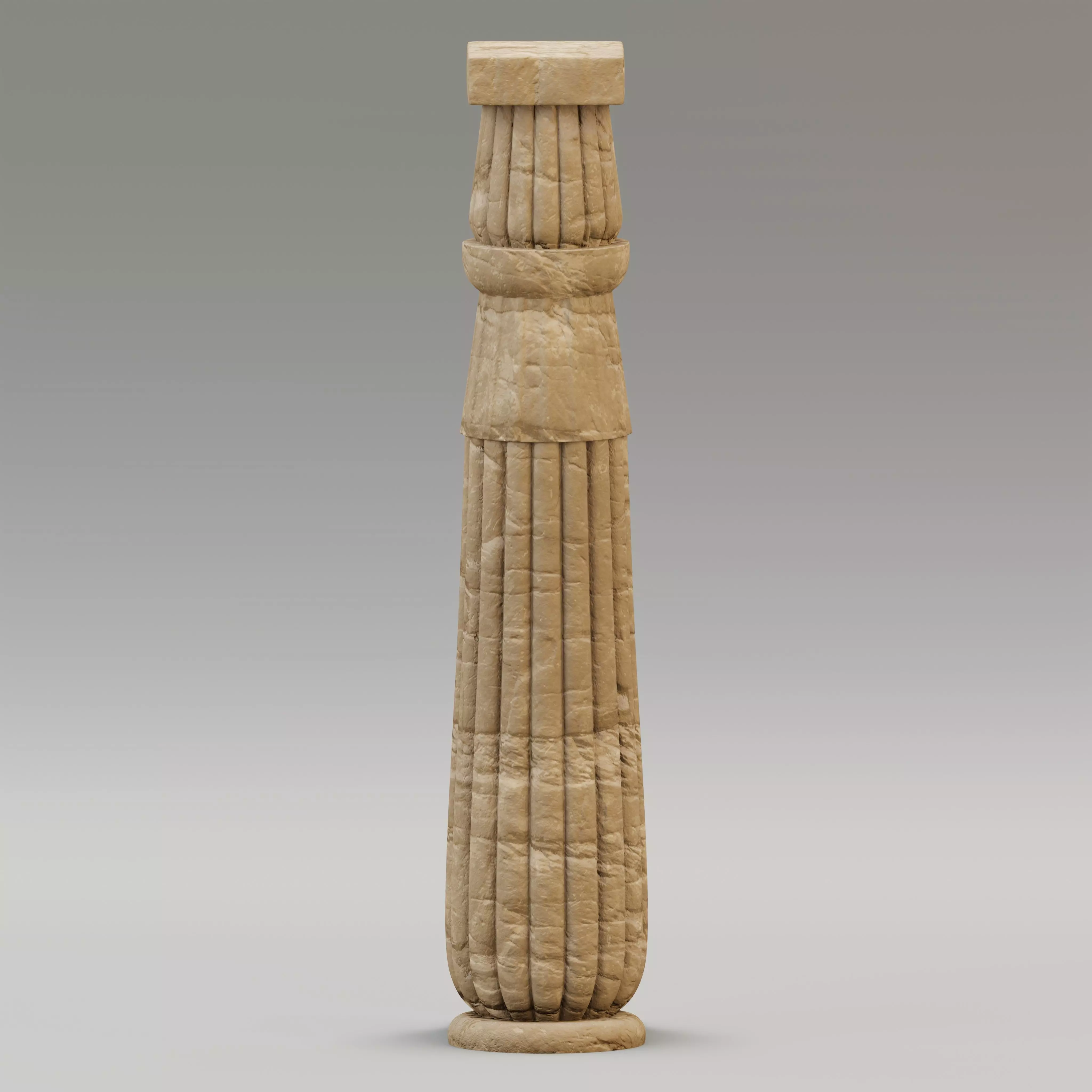 Egyptian lotiform column Low-poly 3D model