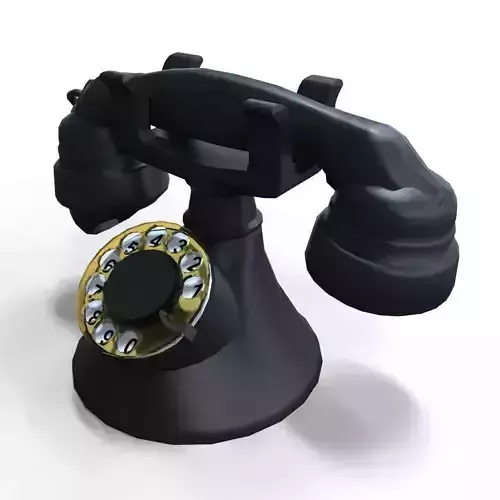 Old - Vintage Rotary Phone Low-poly 3D model