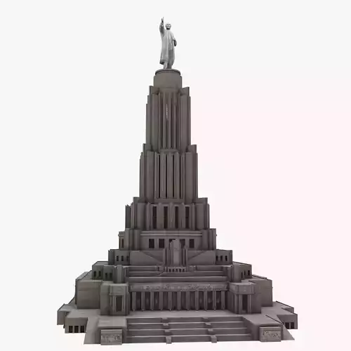  Palace of Soviets Low-poly 3D model