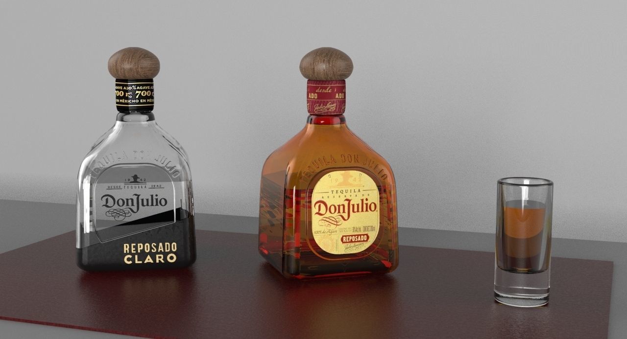 Tequila Don Julio Bottle 3D model_1