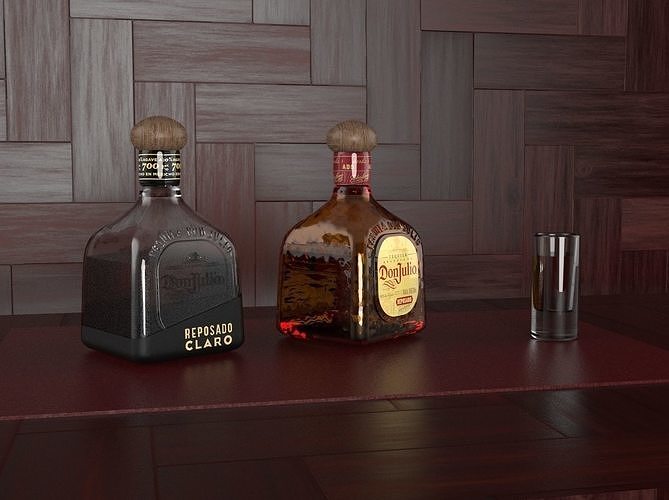 Tequila Don Julio Bottle 3D model 6