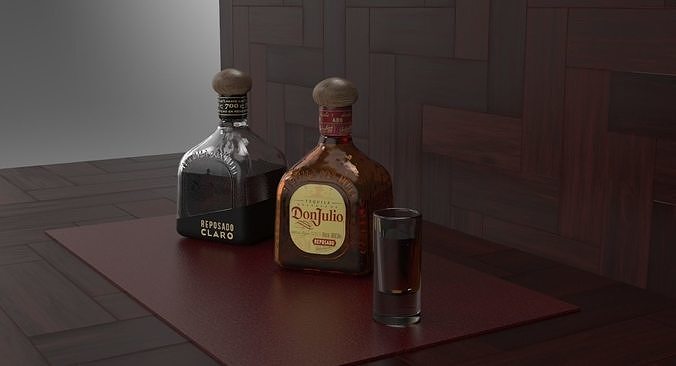 Tequila Don Julio Bottle 3D model 5