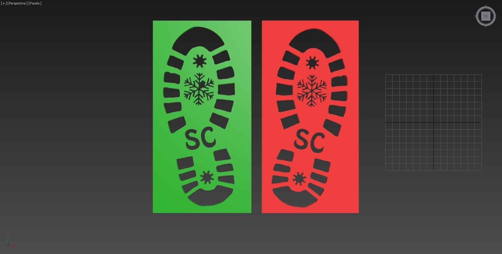 Santa Boot Print Stencils 3D print model_1