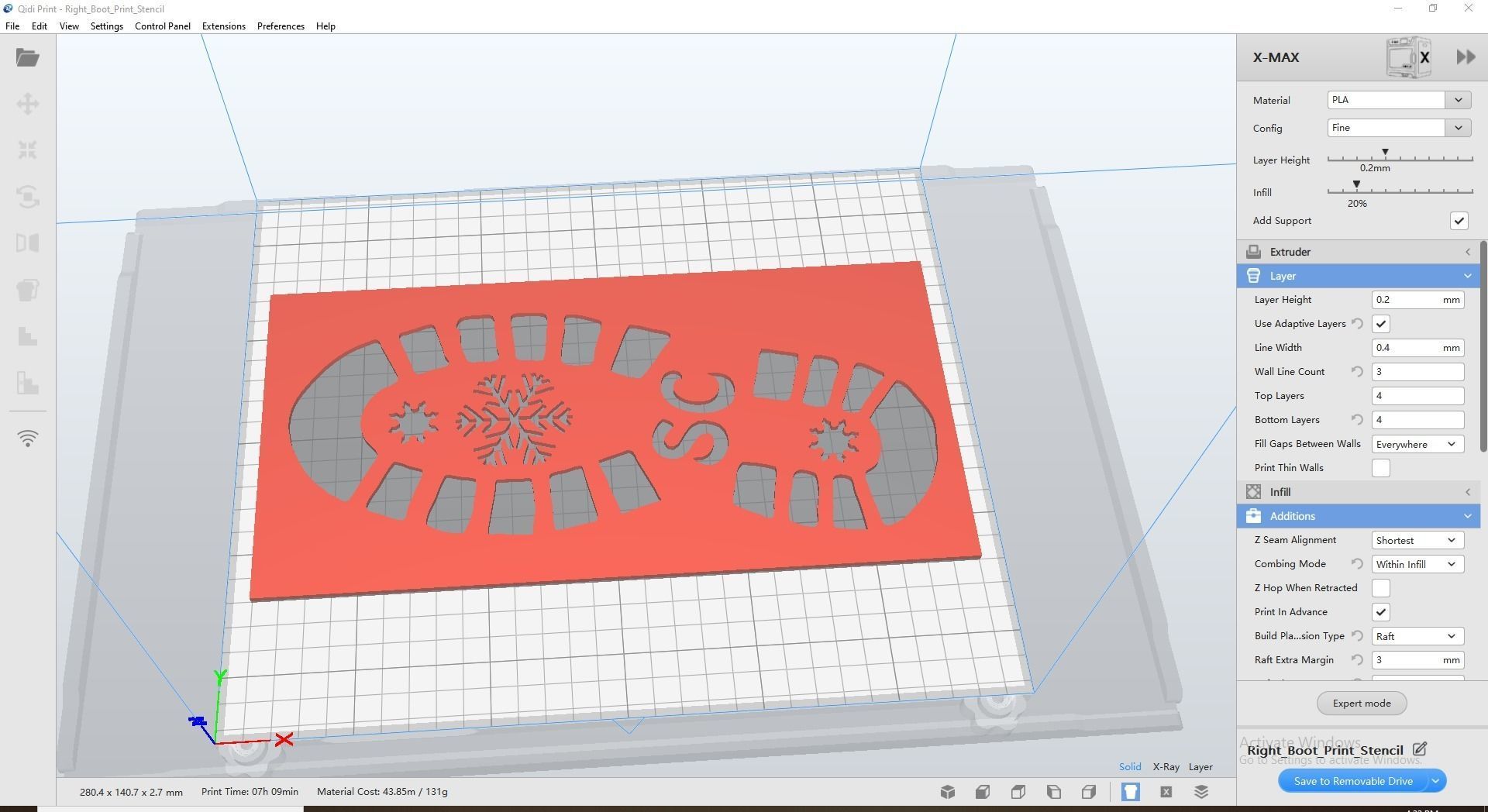 Santa Boot Print Stencils 3D print model_4