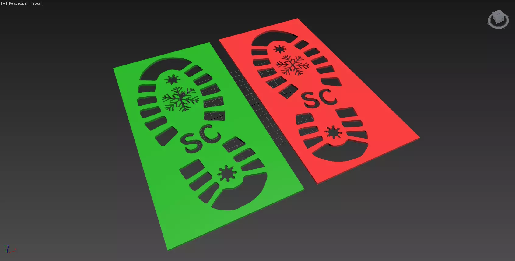 Santa Boot Print Stencils 3D print model_0