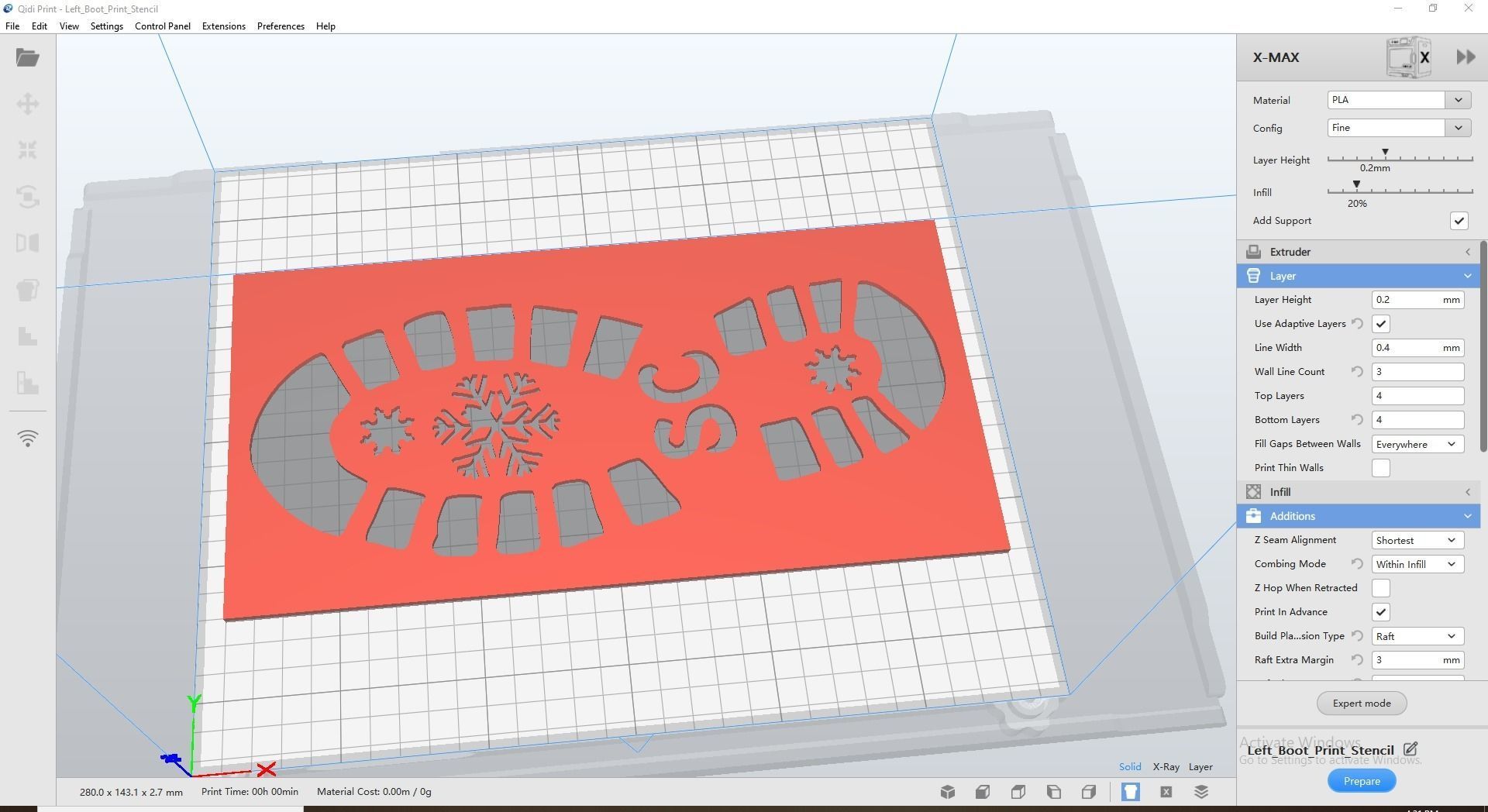 Santa Boot Print Stencils 3D print model_3